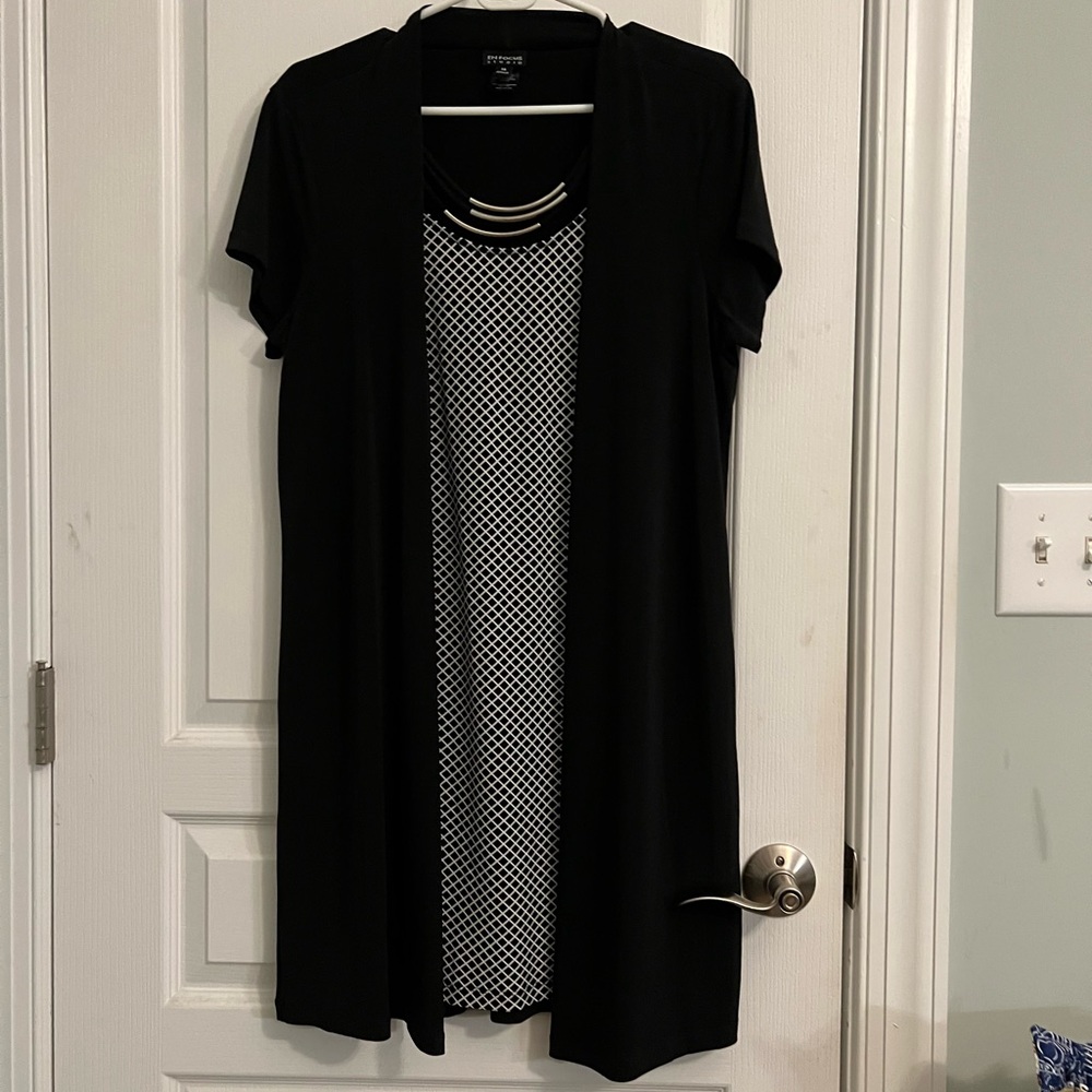 Enfocus layered dress w/ necklace accent. Size 14
